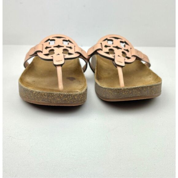 Tory Burch Miller Cloud Sandals Womens 7.5 Bright Peach Natural w/ Box & Bag X22 - Picture 3 of 14